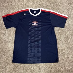Xara USA Soccer Coach SHIRT Men's XL Sports America Futbol Adult Flag Logo